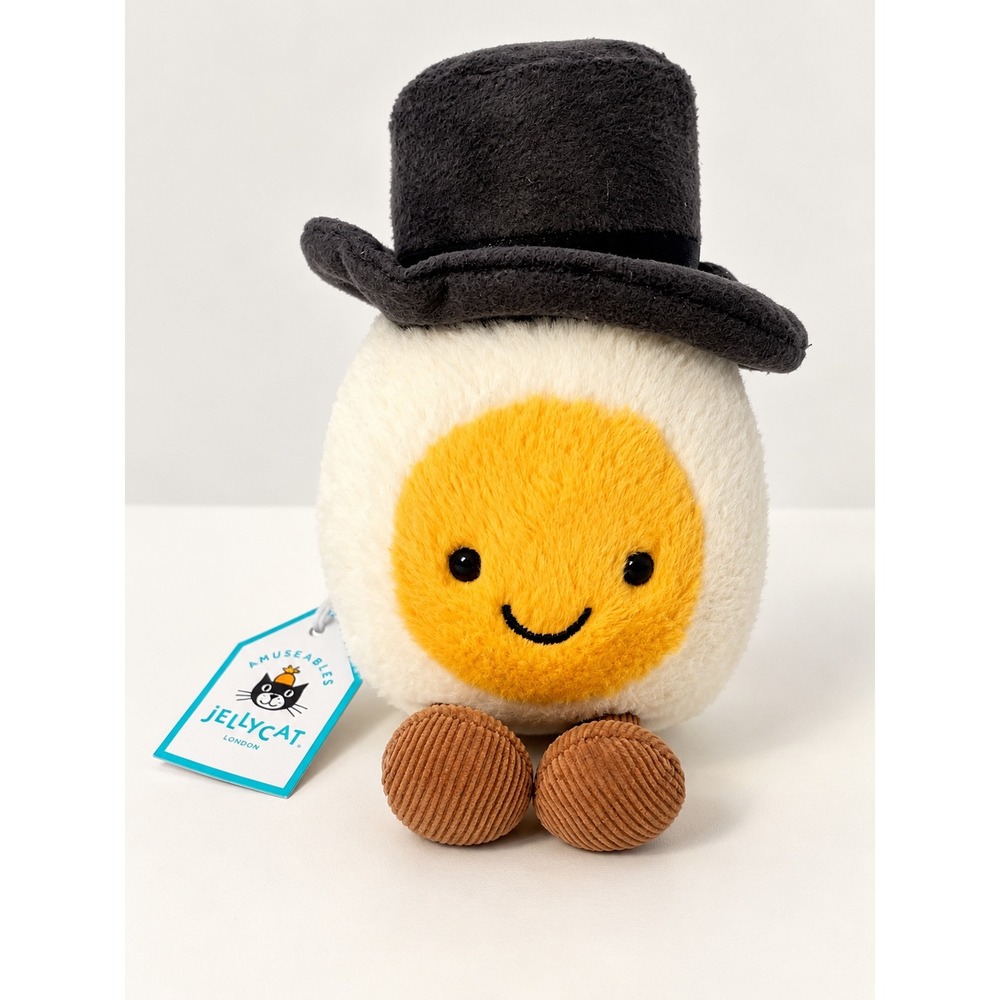 Jellycat Amuseables Groom Egg Plush Top Hat A6BEGRM Wedding Collection 6"